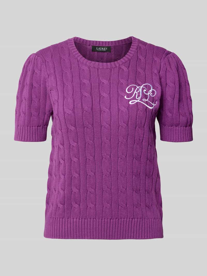 Sweter z dzianiny z wyhaftowanym logo model ‘TARJYLL’