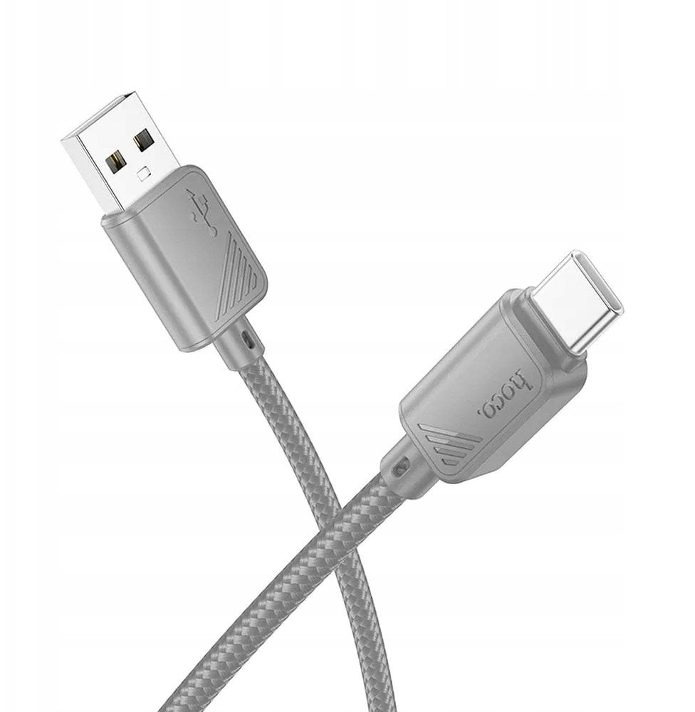 Kabel USB A do USB C Hoco 3A 1 m X113 szary