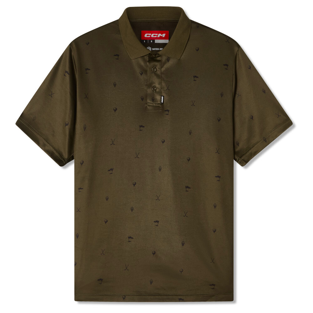 Koszulka dziecięca CCM Polo Print Khaki Green XL