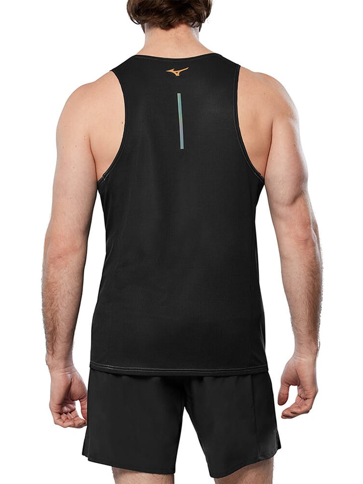 Mizuno Top w kolorze turkusowo-czarnym do biegania