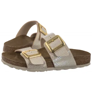 Klapki Sydney Cushion Buckle Shiny Snake Cream 1030258 (BK314-a) Birkenstock