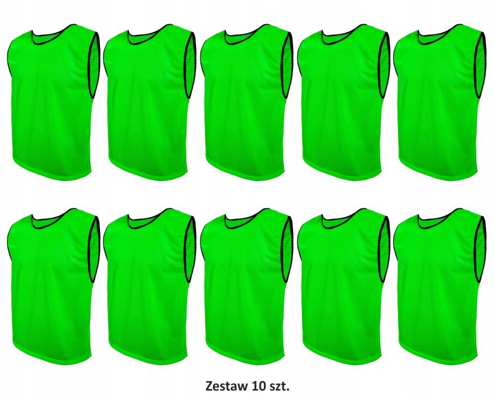 Znacznik Piłkarski Reklamowy Koszulka Treningi Zielona ZESTAW 10szt L