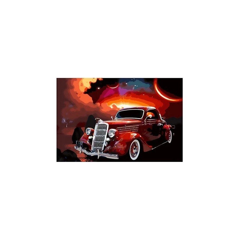 Haft Diamentowy Diamond Painting Mozaika Diamentowa 5D 30X40 Auto Czerwone