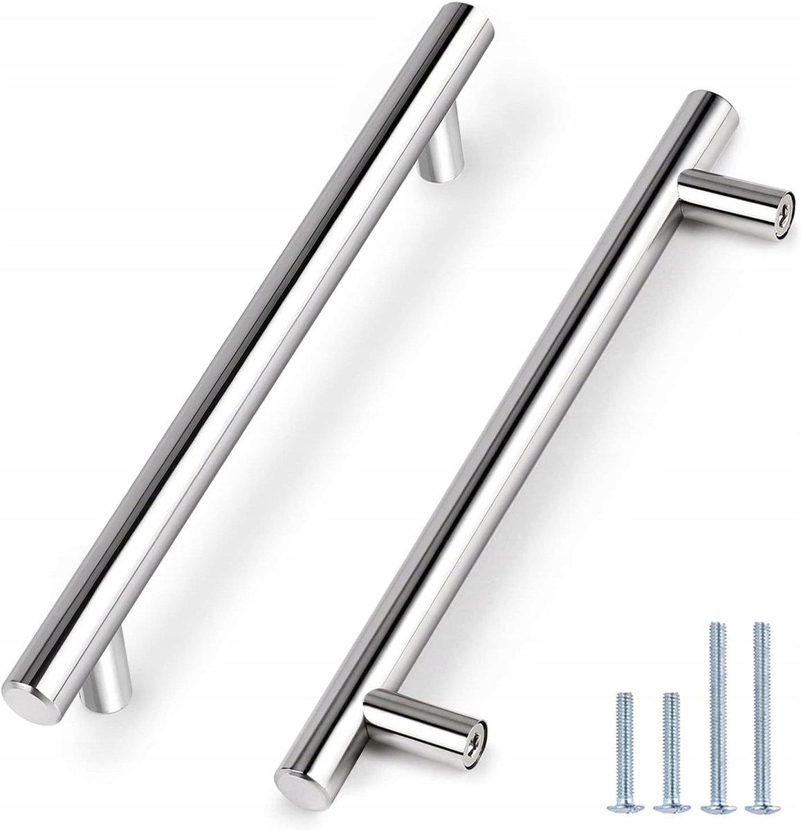 Uchwyty Meblowe Relingi Do Szuflad Szafek Srebrne Ze Stali 15Szt 320Mm