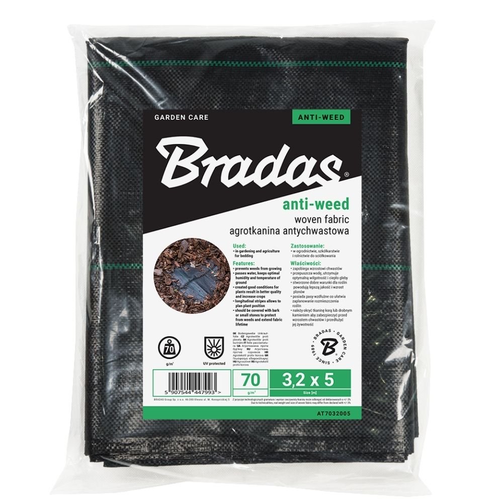 Agrotkanina 70G Czarna 3,2X5M Antychwastowa Bradas At7016010/C