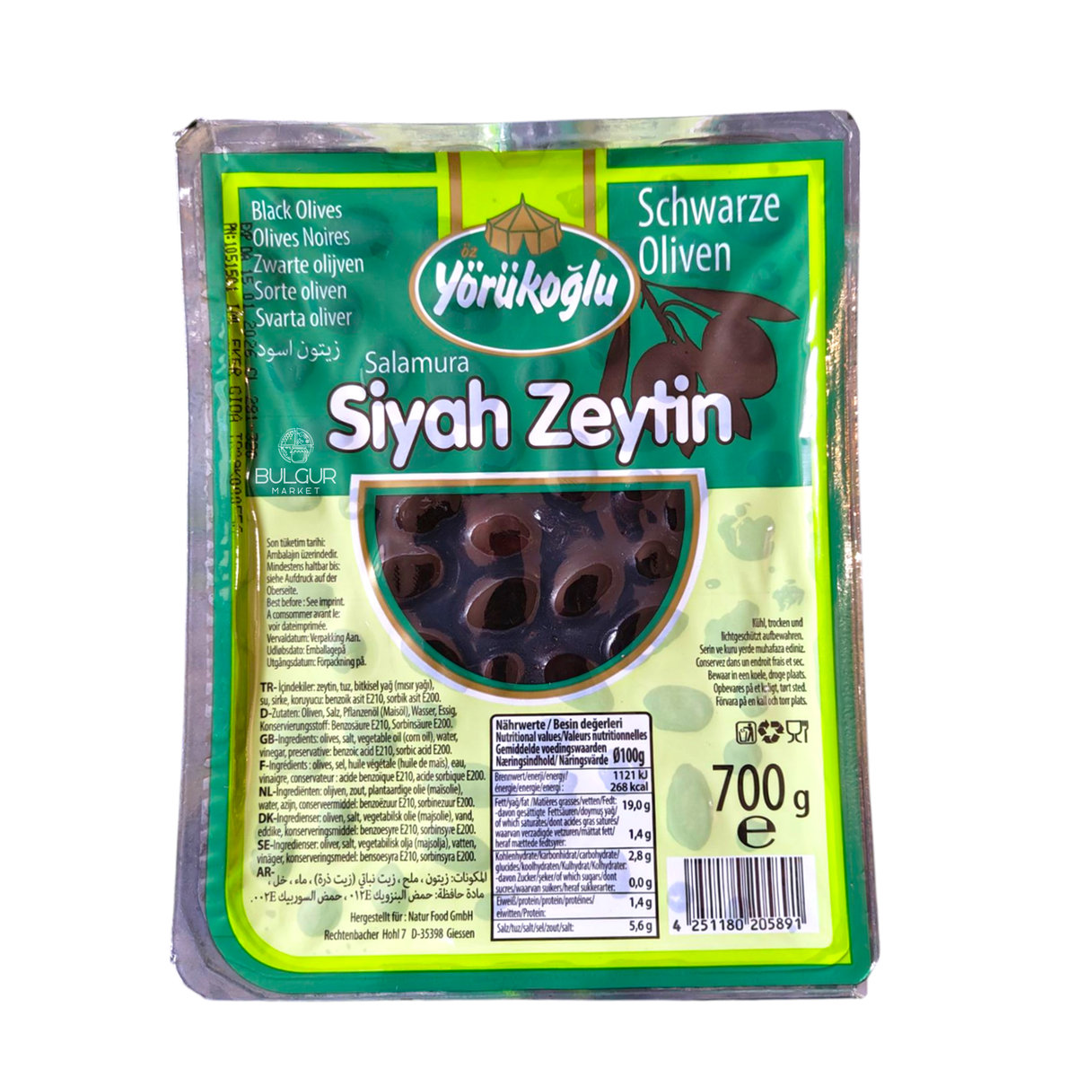 Yorukoglu Czarne oliwki z pestką 700g – ekonomiczne tureckie oliwki stołowe