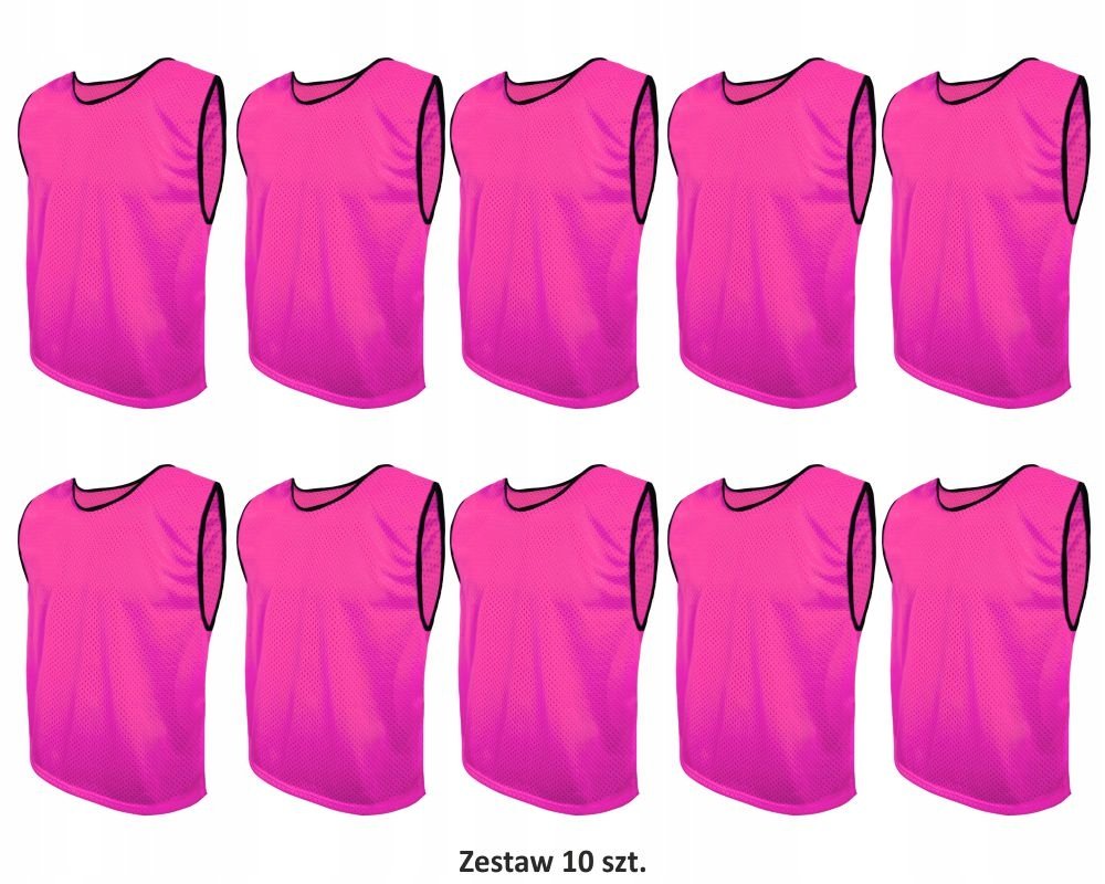 Znacznik Piłkarski Koszulka Treningowa Sportowa Różowa ZESTAW 10szt L