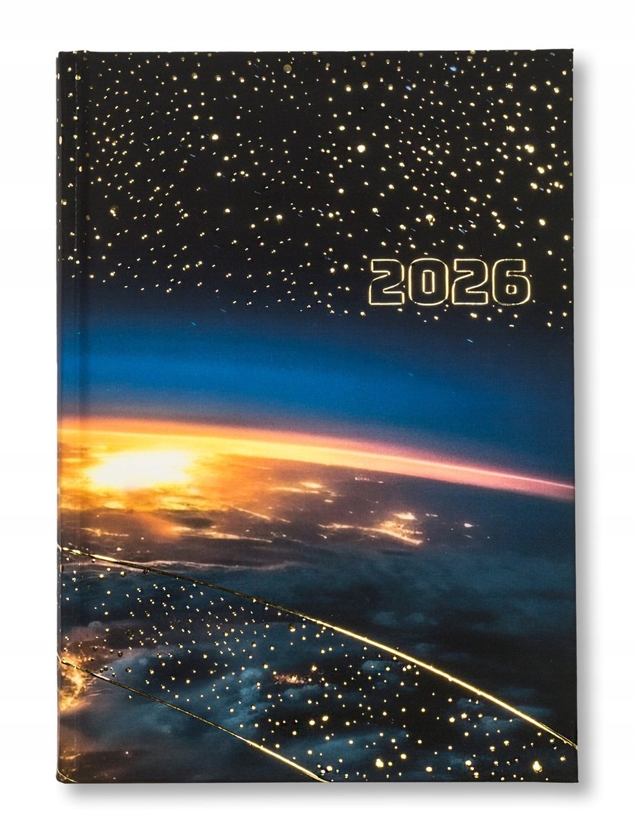 KALENDARZ książkowy A5 terminarz DZIENNY 2026 KOSMOS GOLD
