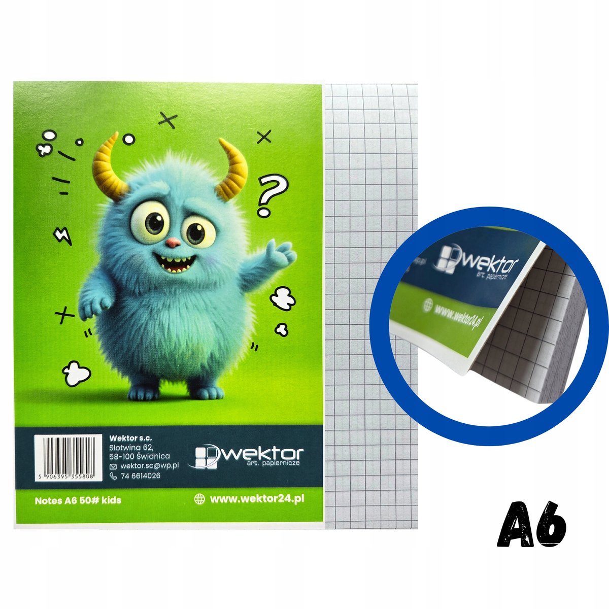 Notes Kids Notatnik Format A6 50 Kartek W Kratkę Notatnik Do Wyrywania 1Szt