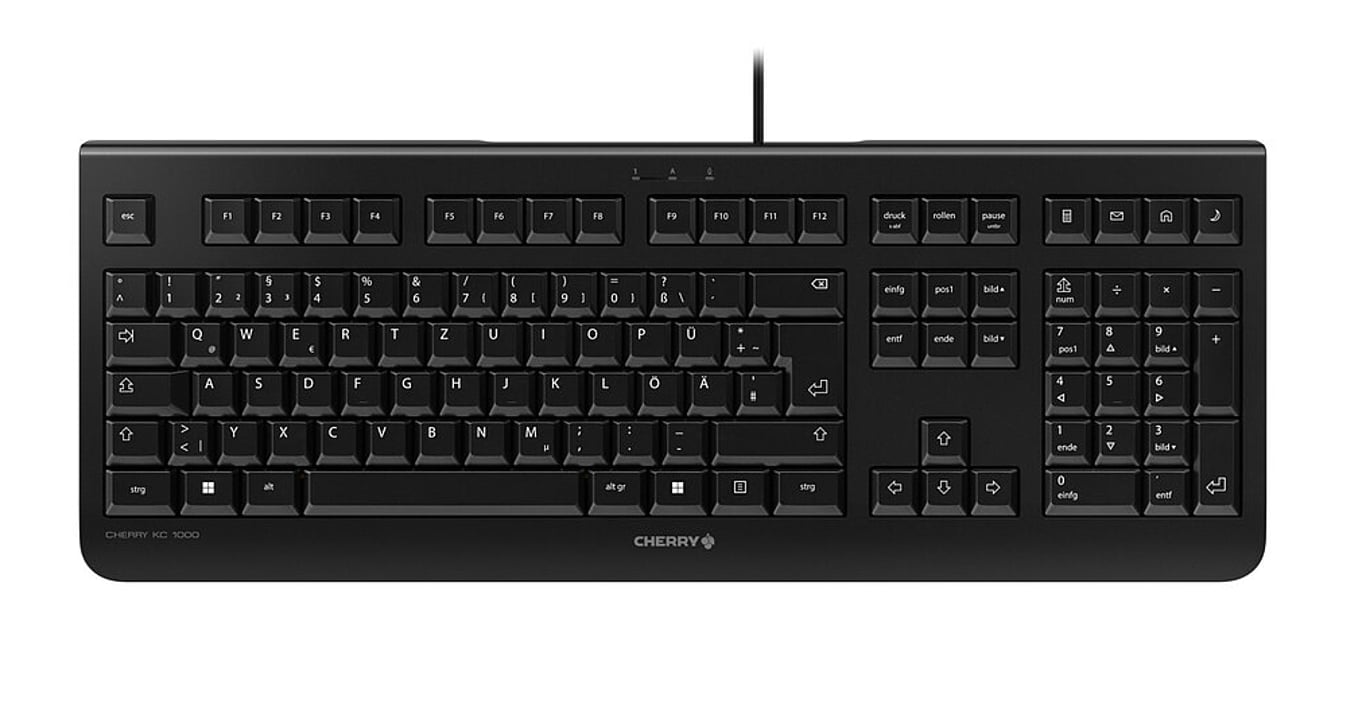 CHERRY KC 1000 klawiatura Dom/Biuro USB QWERTY Portugalski Czarny