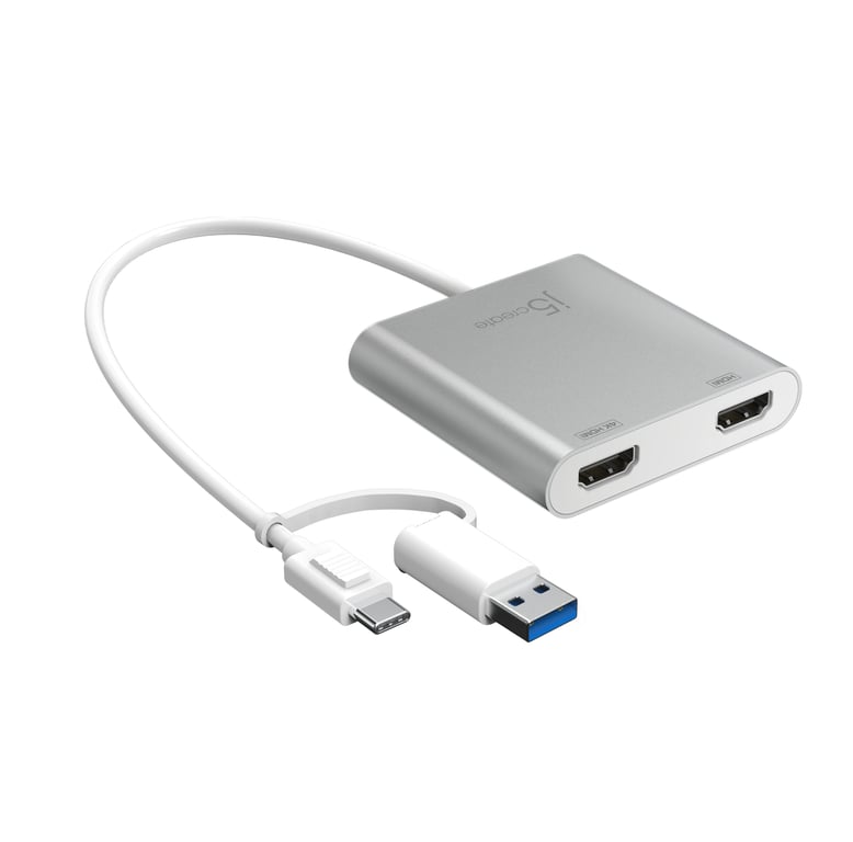 j5create JCA365 zewnętrzna karta graficzna usb 3840 x 2160 px Srebrny