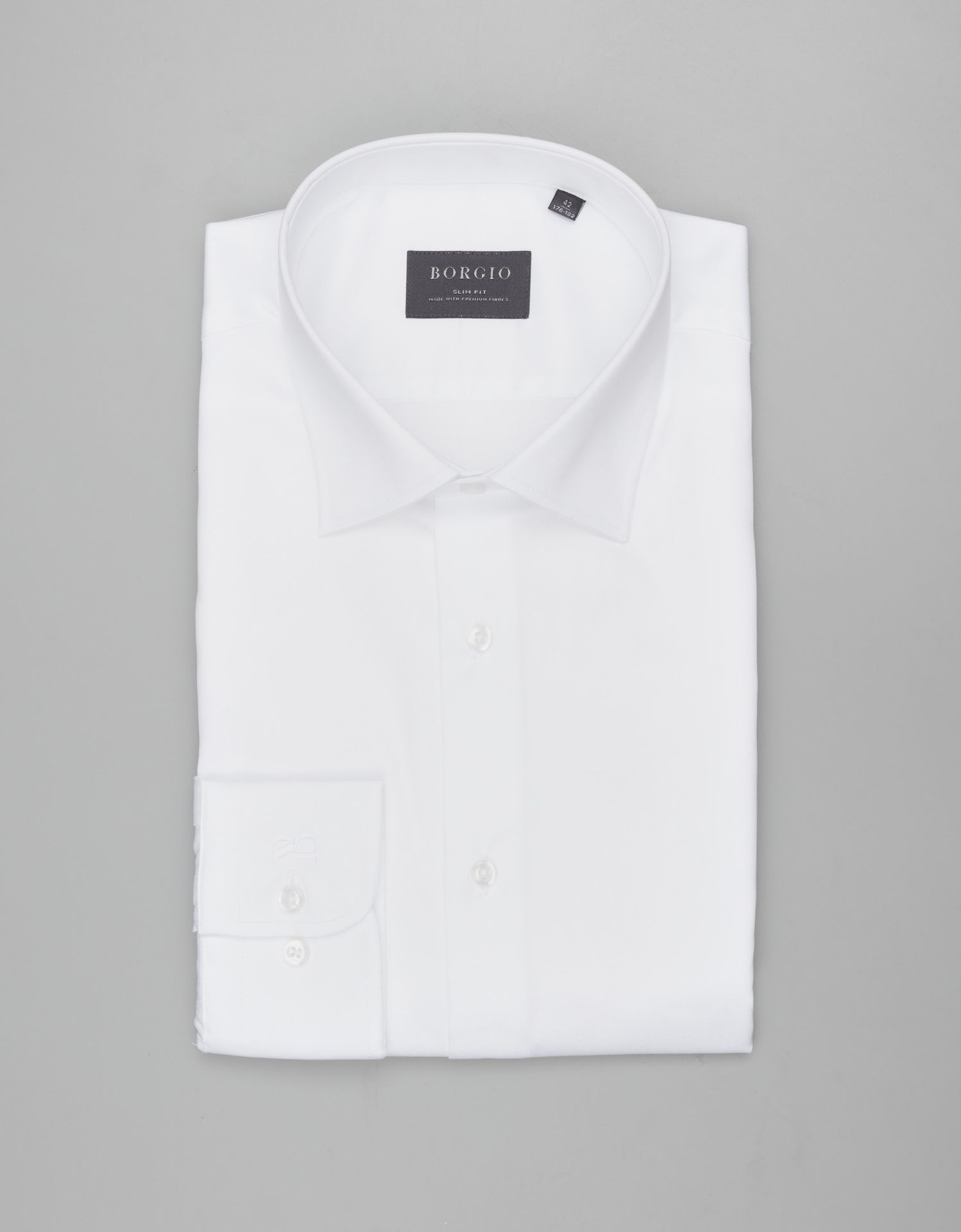 koszula manziana 00598 długi rękaw biały slim fit