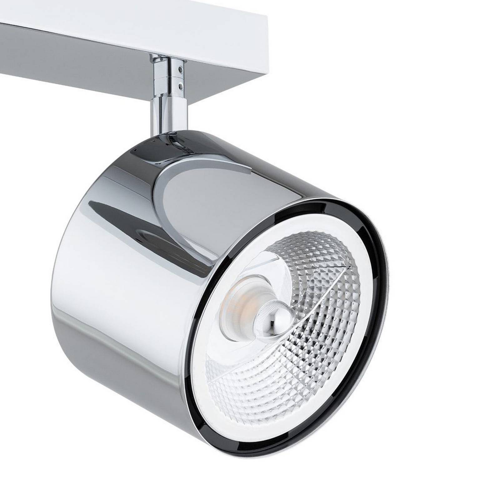 Reflektor sufitowy Chloe, regulowany, 2-punktowy, stal chromowana Chloe Argon, możliwość ściemniania, chromowy / srebrny, salon / jadalnia, metal, nowoczesny