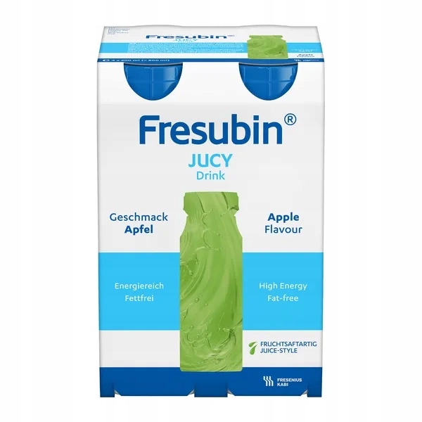 Fresubin Jucy Drink, preparat odżywczy, smak jabłkowy, 4 x 200 ml