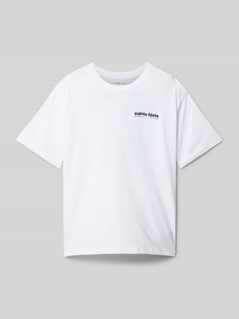 T-shirt o kroju relaxed fit z okrągłym dekoltem model ‘GEO’