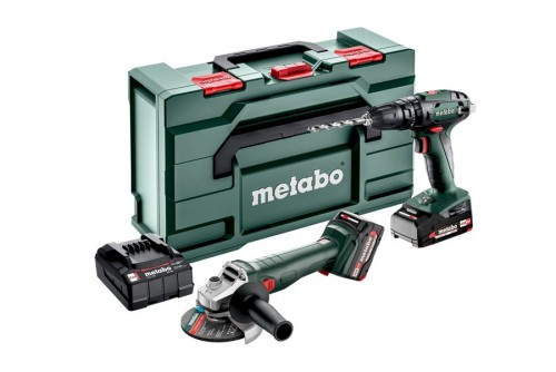 Metabo ZESTAW COMBO 18V SB 18 + W 18 L 9-125 1*2.0AH 1*4.0AH