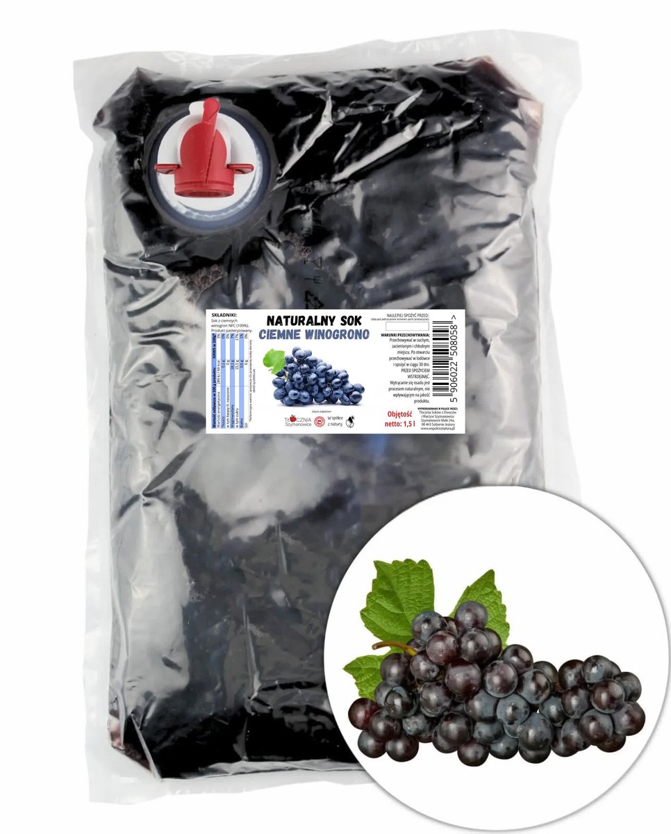 Sok z Winogron Ciemnych Tłoczony 1,5l