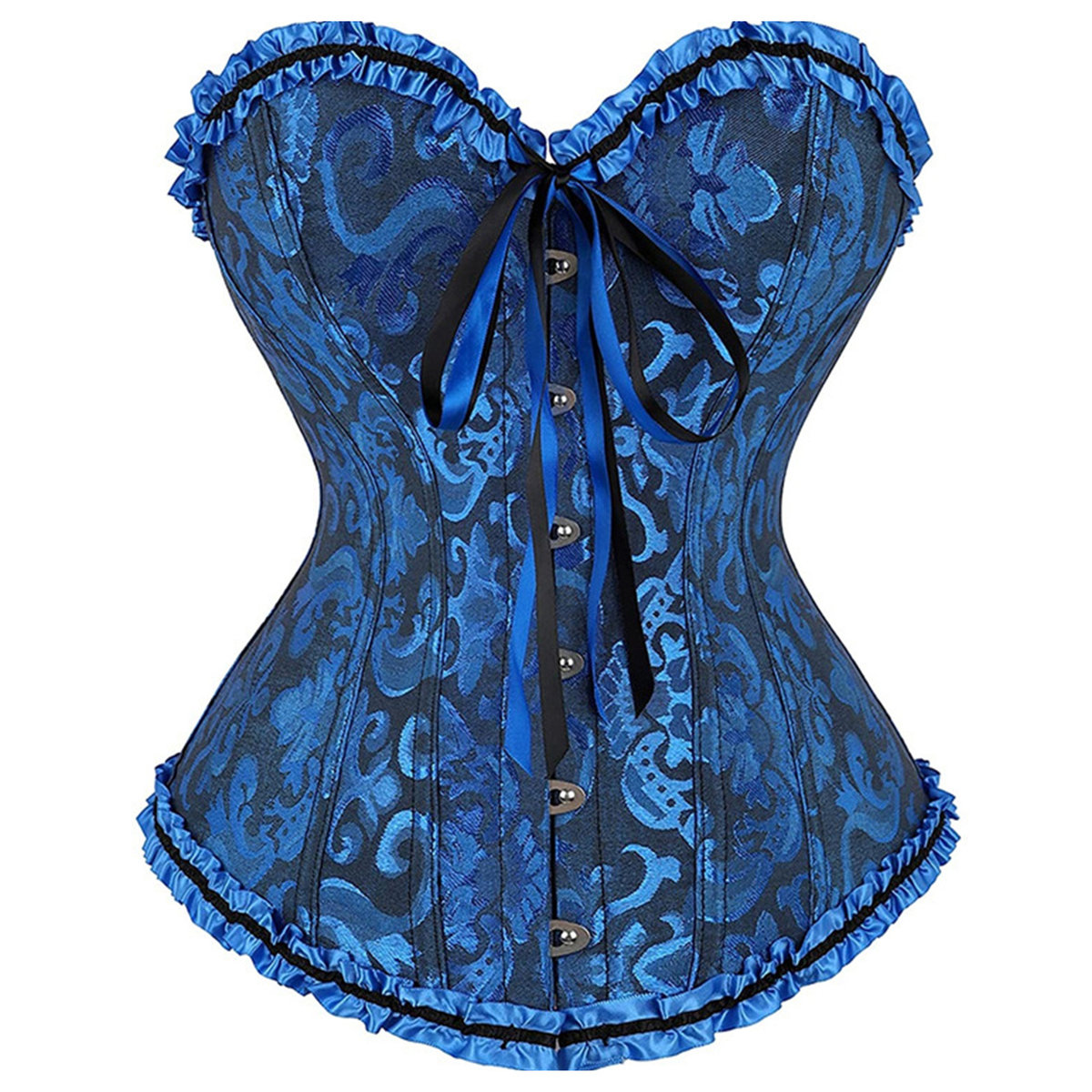 Gorset modelujący talię wiązanie niebieski - M