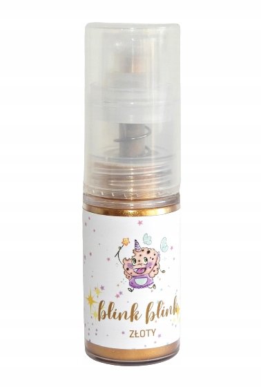 BARWNIK SPOŻYWCZY W PROSZKU brokat złoty spray POMPKA PYŁEK BLINK BLINK 5g