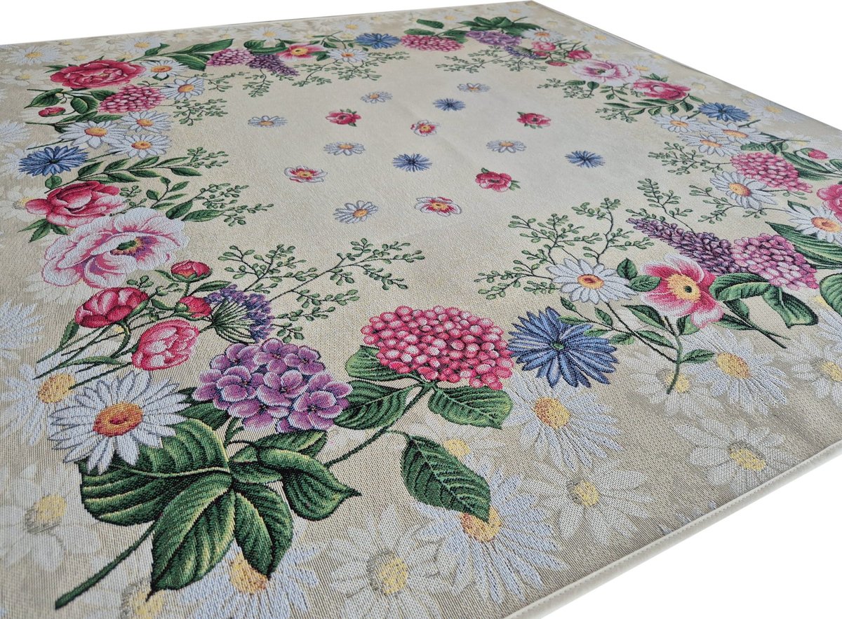 Obrus 100X100 Cm V124 Kwiatowa Kompozycja Gobelinowy