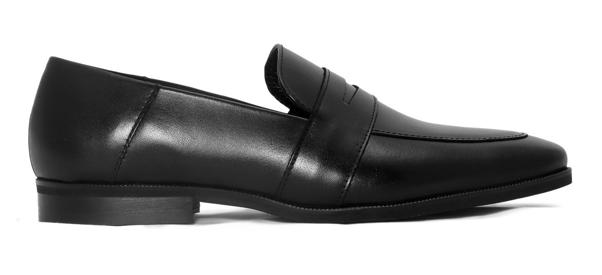 Czarne loafersy - wsuwane buty męskie - penny loafers T217 r. 39