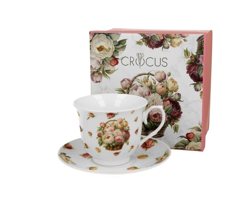 Zestaw Filiżanka Do Kawy Kosze Kwiatów Piwonie Duo