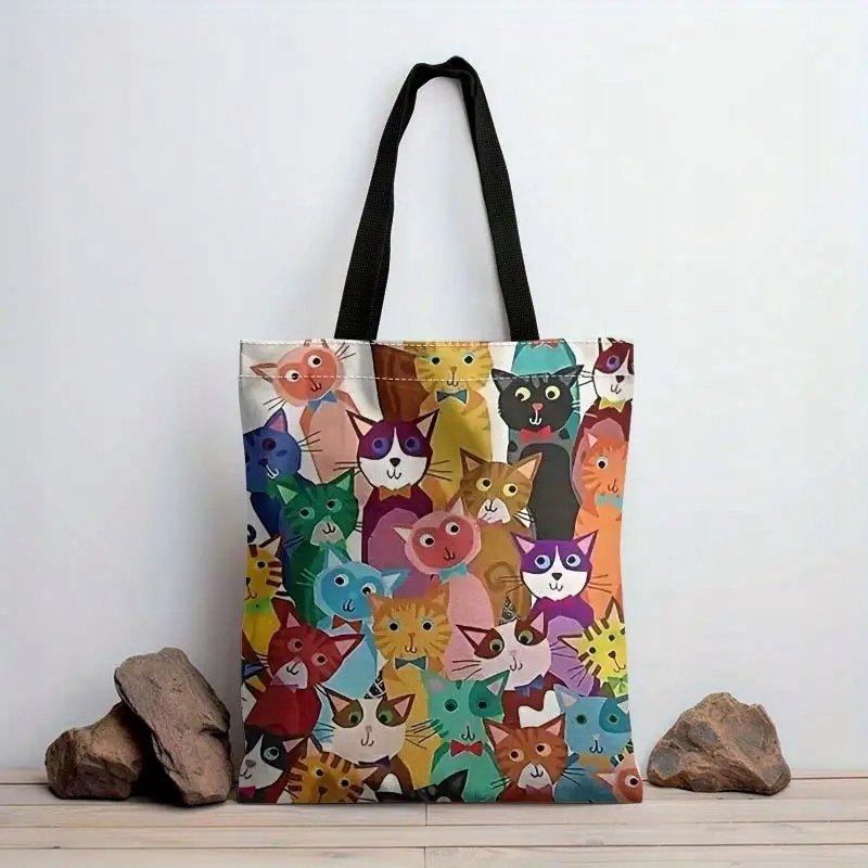 Torba shopperka tote śmieszne koty 40x35 cm kolorowa prezent dla kociary