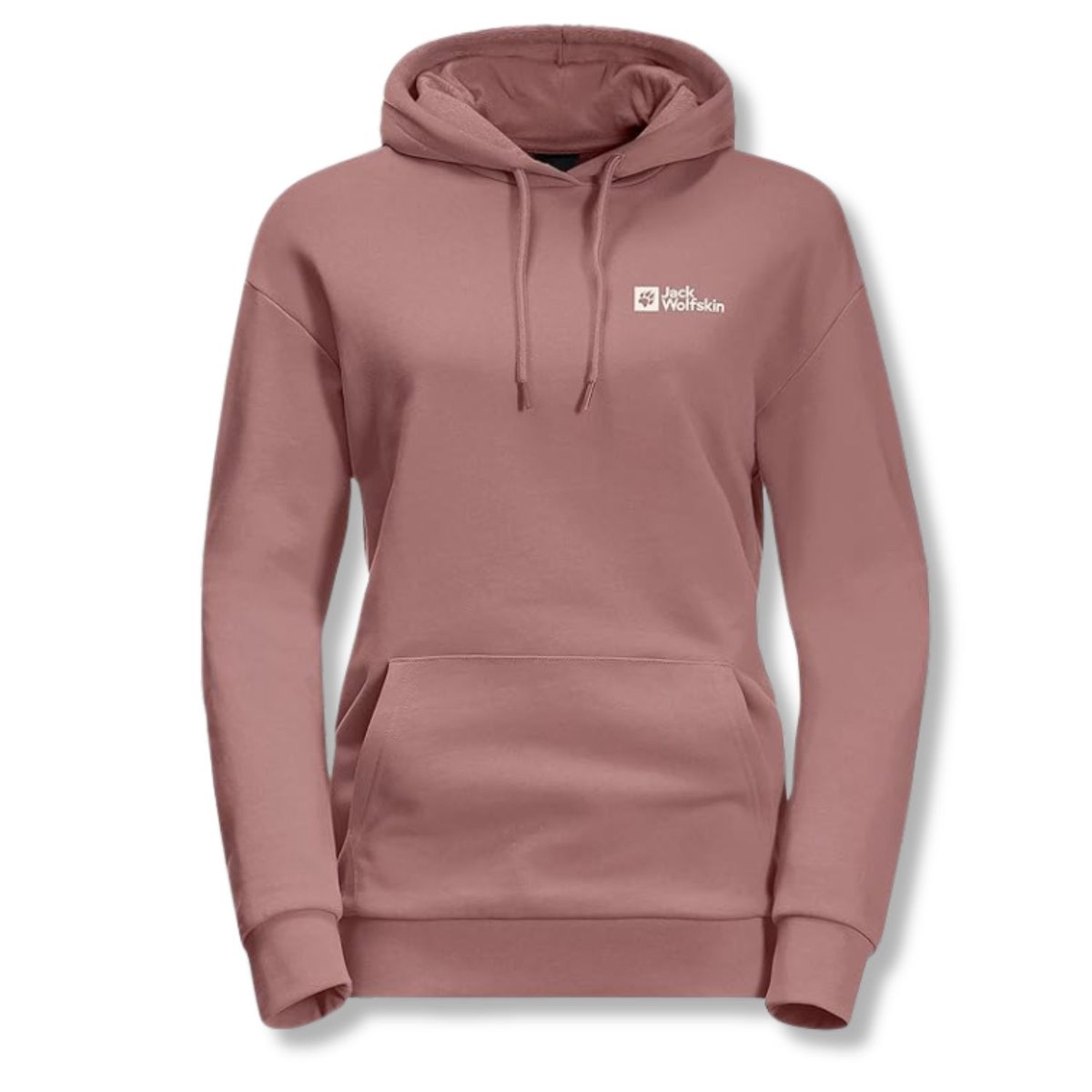 Bluza damska Jack Wolfskin Essential z kapturem bawełniana różowa-S
