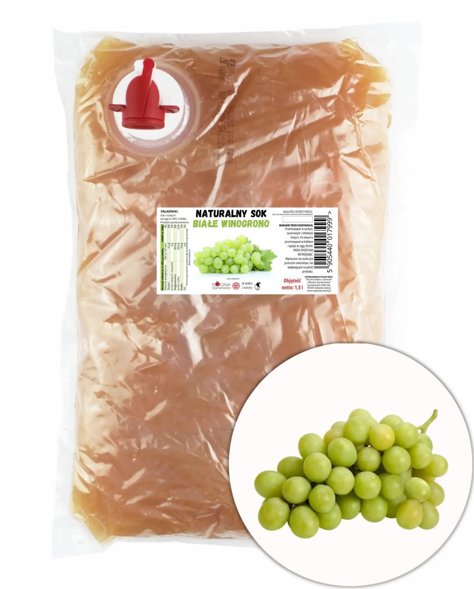 Sok z Winogron Białych Tłoczony 1,5l