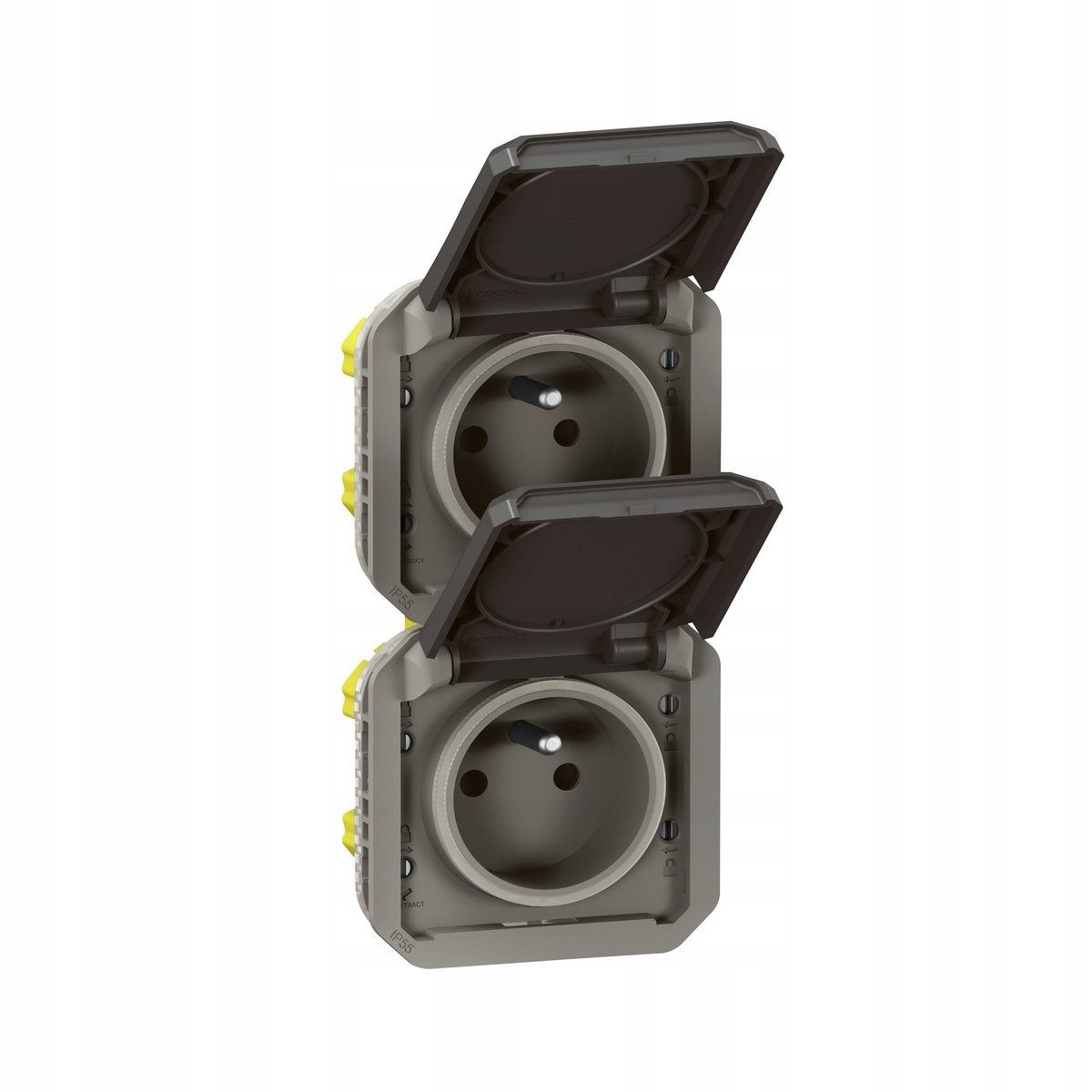 Gniazdo podwójne z uziemieniem 2x2P+Z, pioNOWE, mechanizm 16A-250 V~- antra