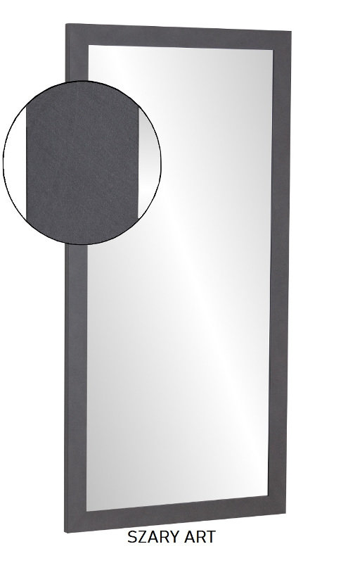 Lustro Profilmat w ramie GRAFITOWEJ; SZARY ART 100x60 PREMIUM