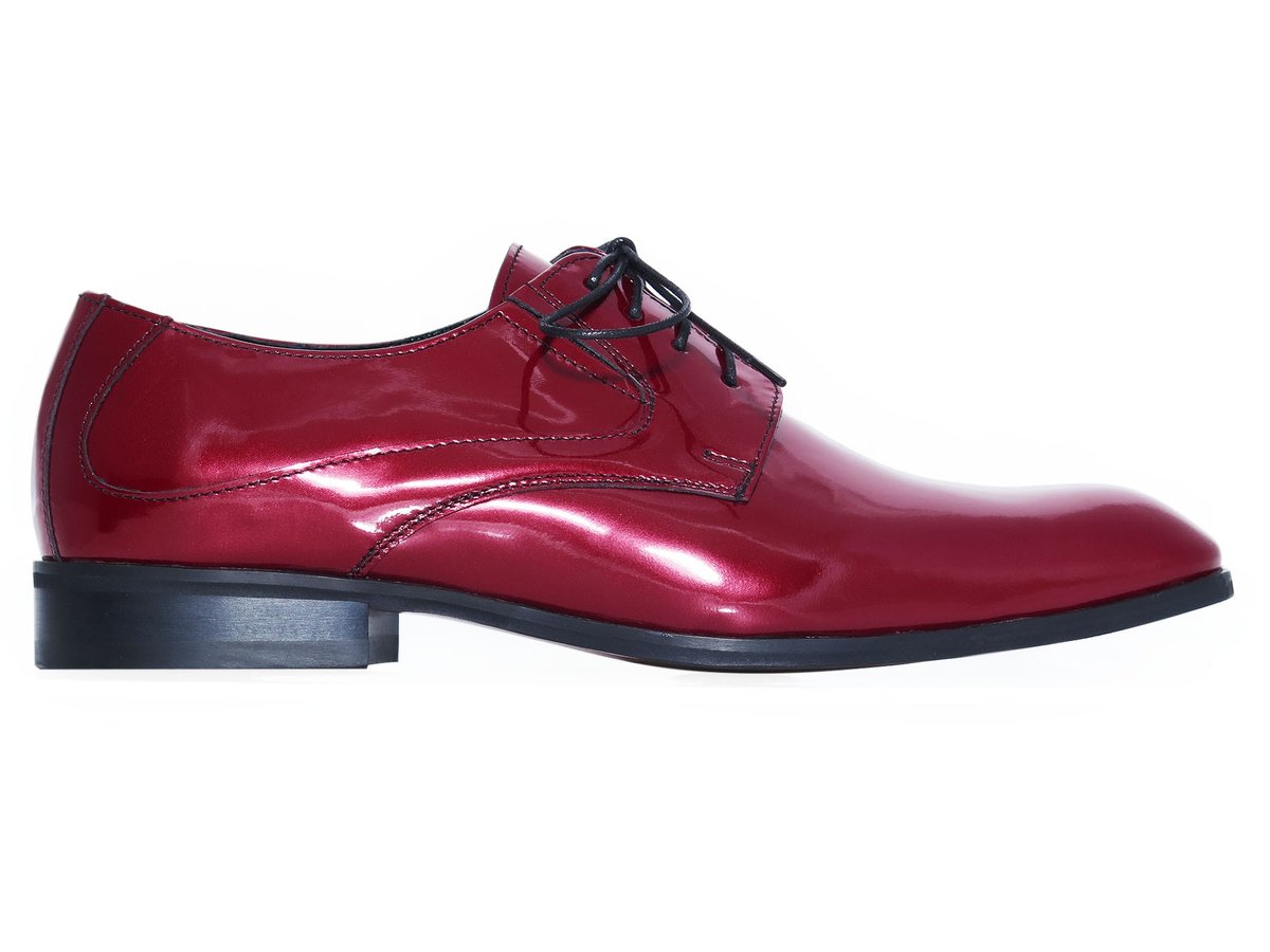 Bordowe lakierki męskie T192 39