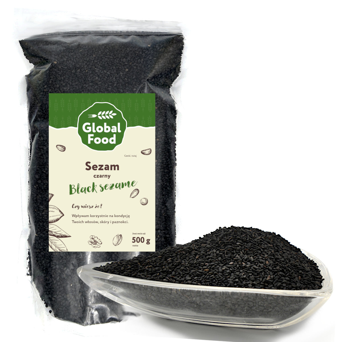 SEZAM CZARNY 500g (0,5 kg) NATURALNE ZIARNO