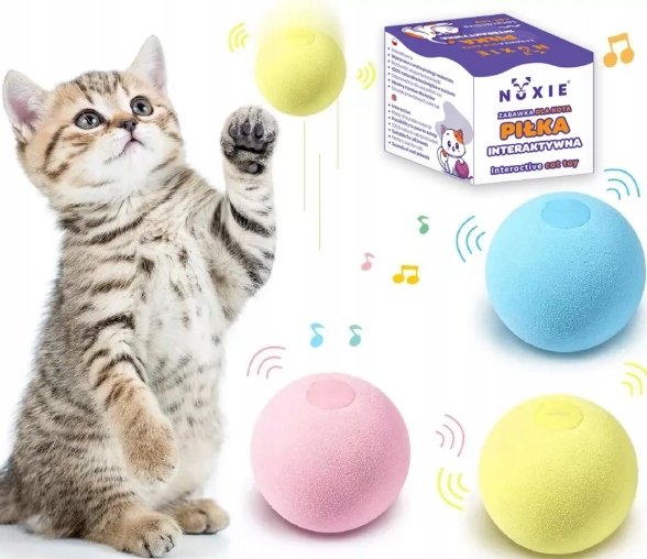 Zabawka Dla Kota Psa Piłka Kula Interaktywna Dźwięki Kocimiętka