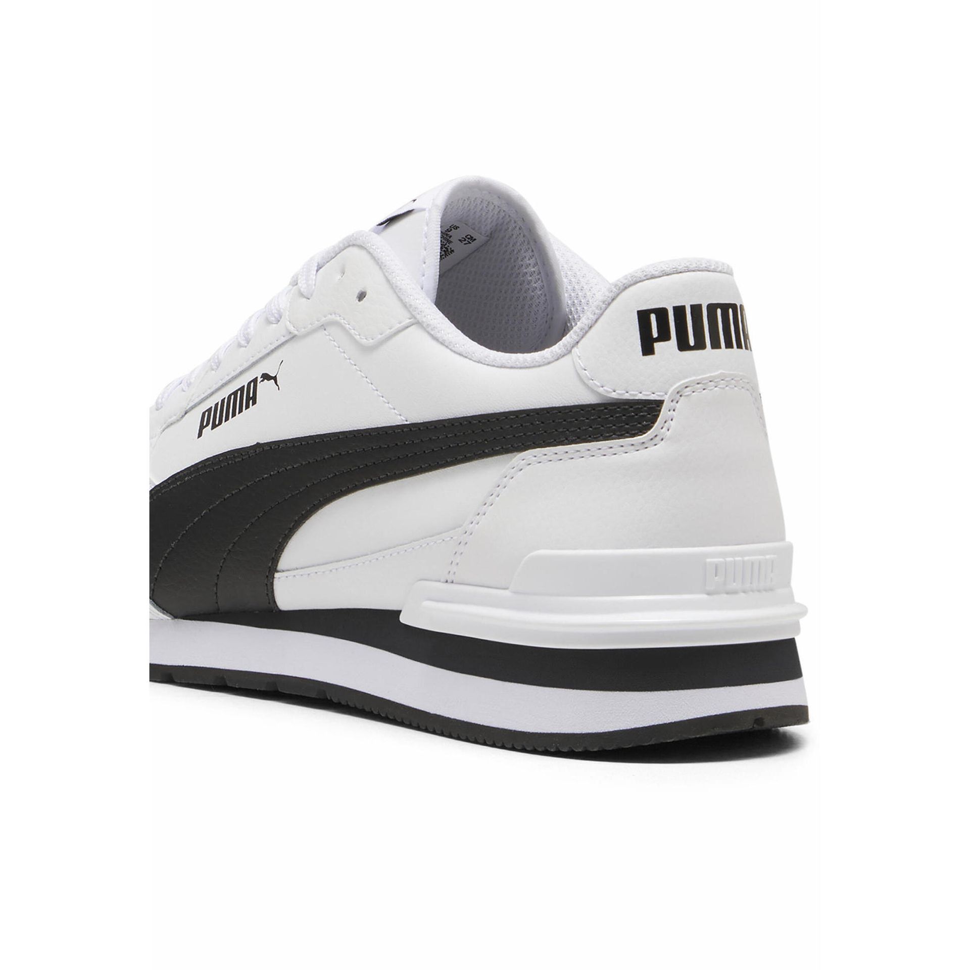 Skórzane sneakersy unisex ST Runner v4 PUMA White Black Cast Iron Gray