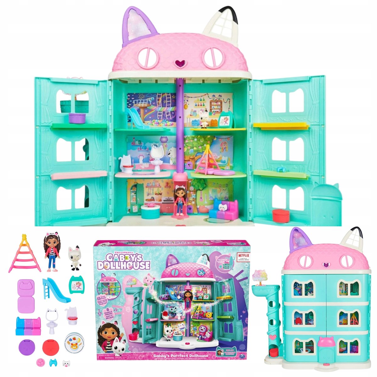 Domek Dla Lalek - Spin Master Gabby'S Purrfect Dollhouse 60Cm + Figurki