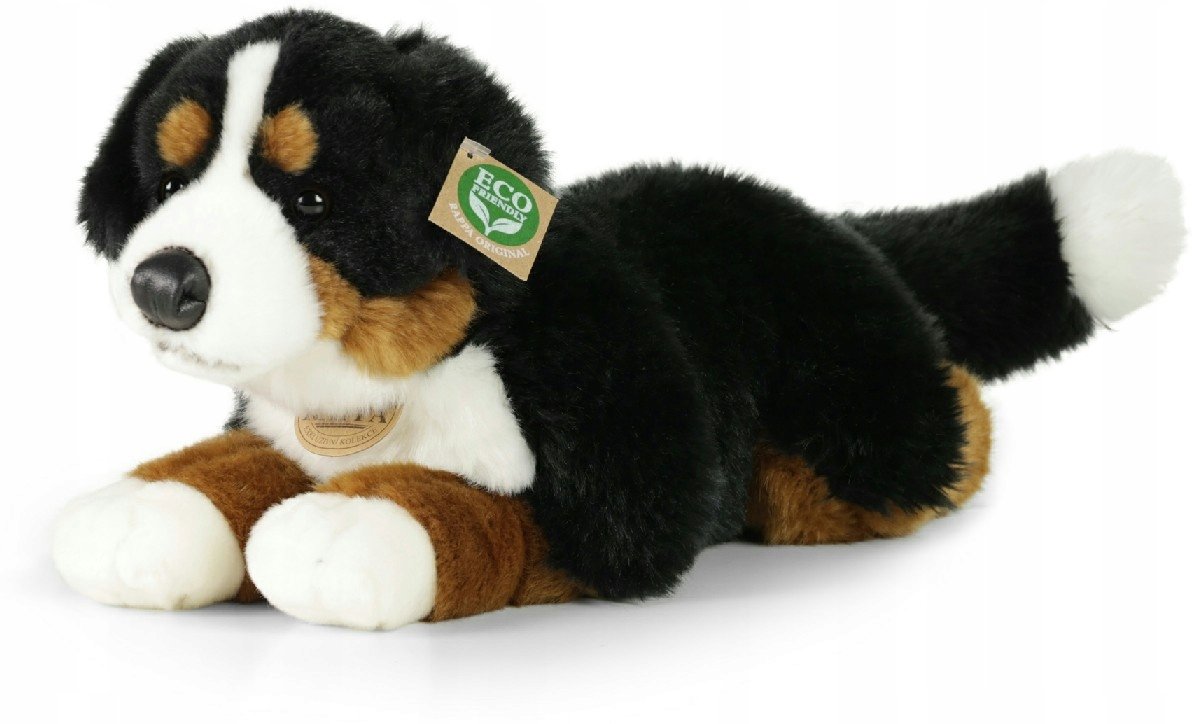 Maskotka Piesek Berneński Czarny Bernardyn Leżący - 40Cm