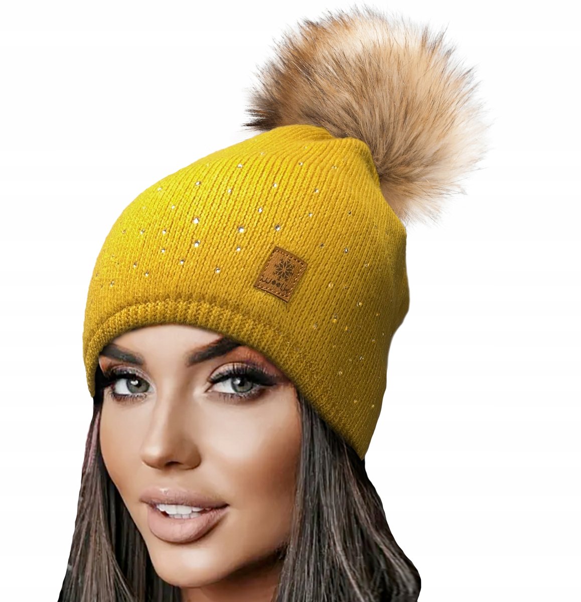 Zimowa CZAPKA CIEPŁA pompon i polar Woolk Verona