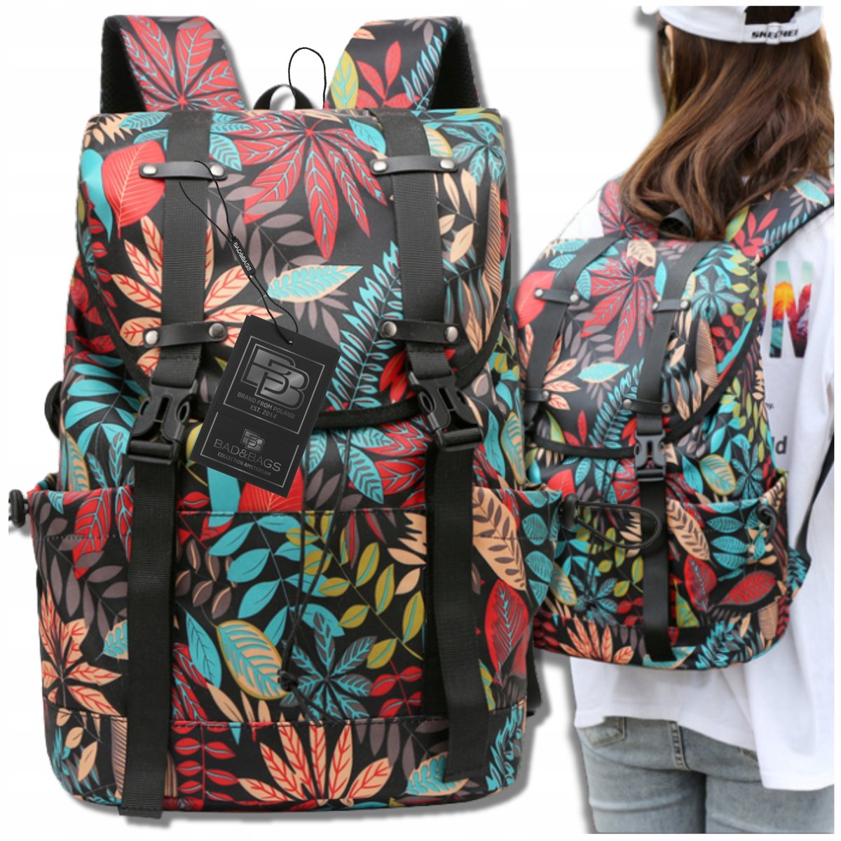 Plecak Kolorowy Podręczny Do Samolotu PODRÓŻNY BAGAŻ BAD&BAGS Wodoodporny