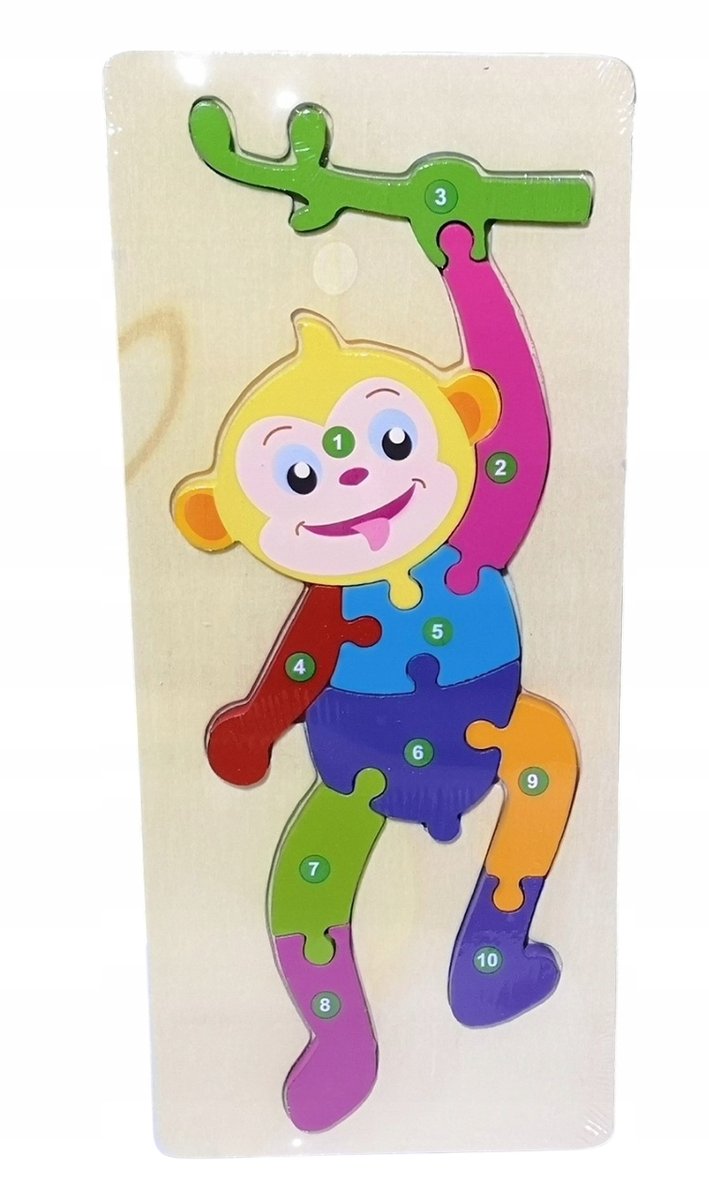 Gra Układanka Montessori Klocki Puzzle Drewniane