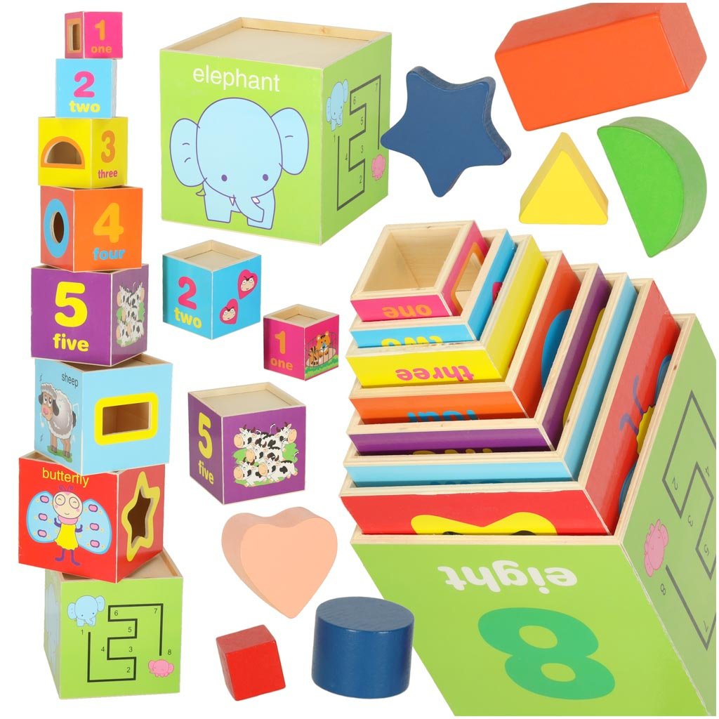 Dla Dzieci Wieża Edukacyjna Drewniana Nauka Liczenia
