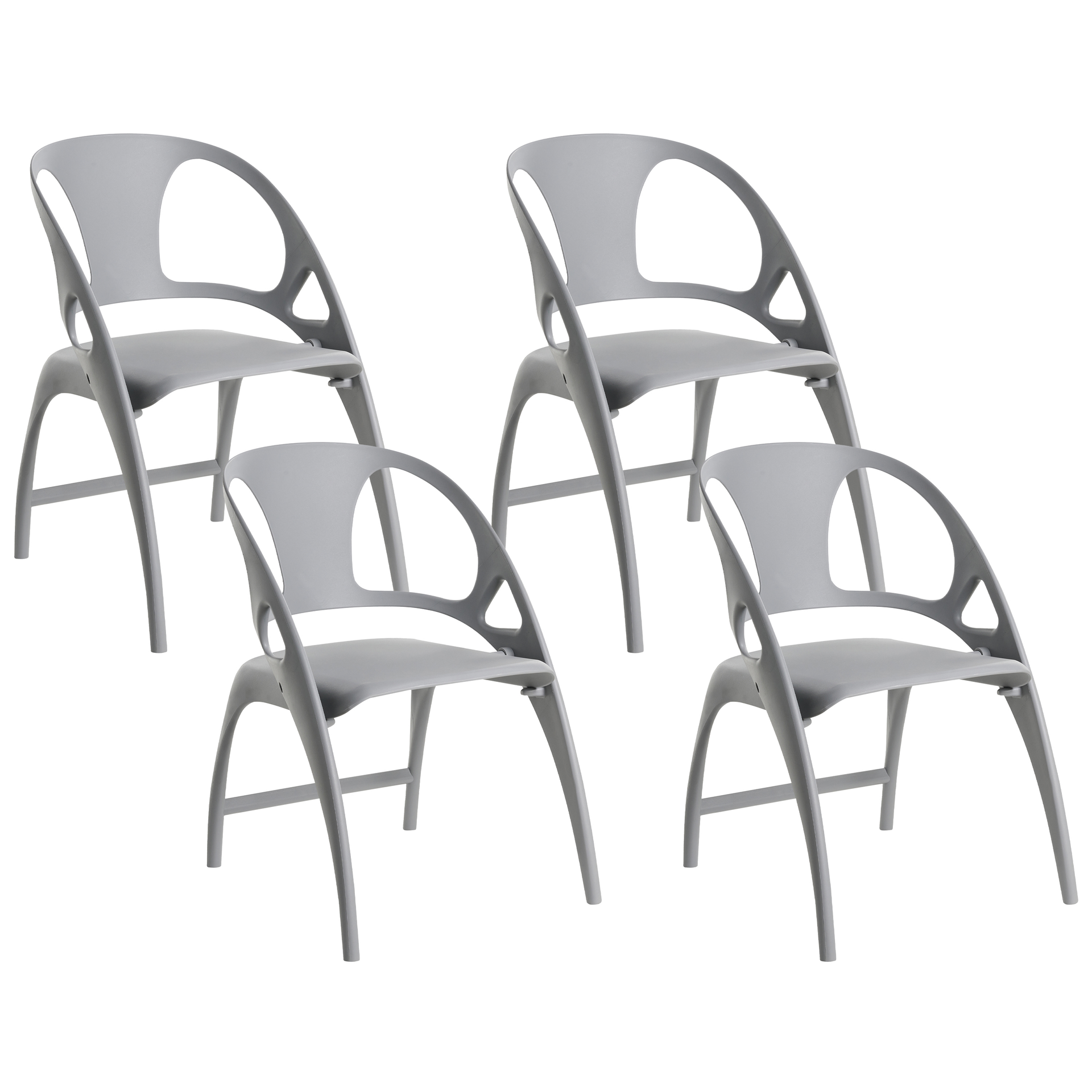 BELIANI Zestaw 4 krzeseł ogrodowych Składane NEMI Szary