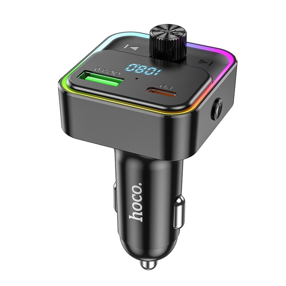 HOCO ładowarka samochodowa PD30W QC3.0 + nadajnik FM Bluetooth E81 czarny