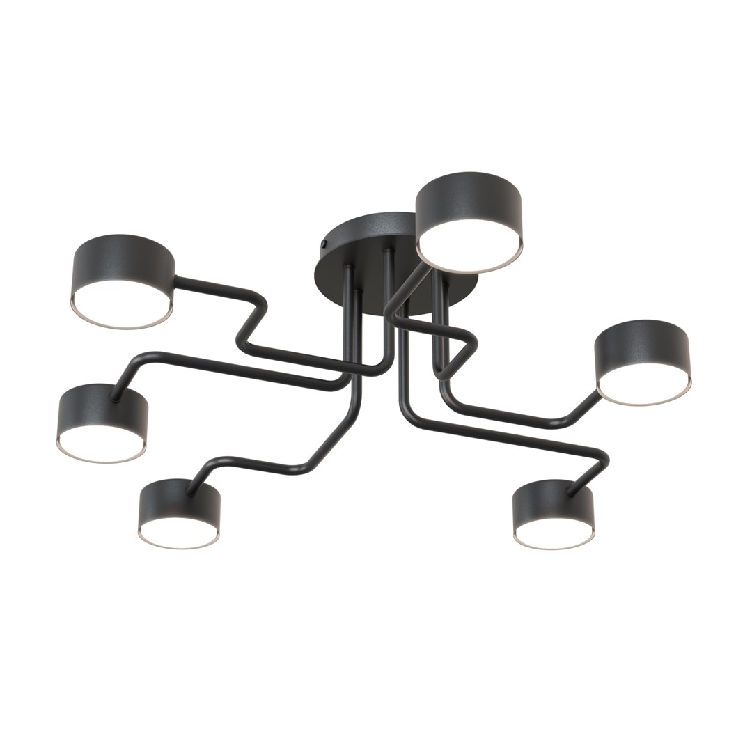 Lampa sufitowa do salonu, industrialna 1442/6 z serii KURAGE 6 BL