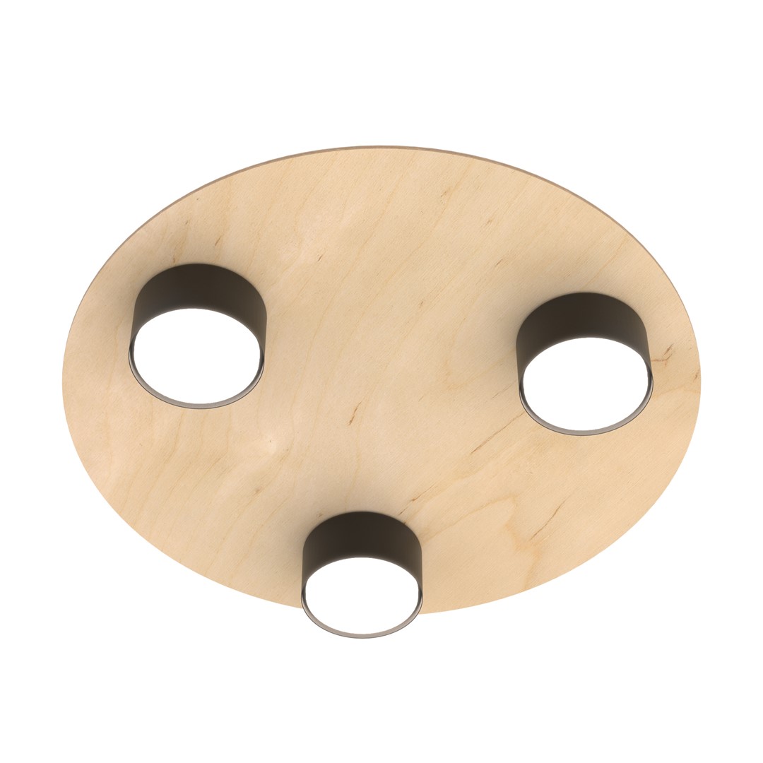 Lampa sufitowa, okrągła podstawa, 3 żarówki 1443/3 z serii PIXO 3 BL