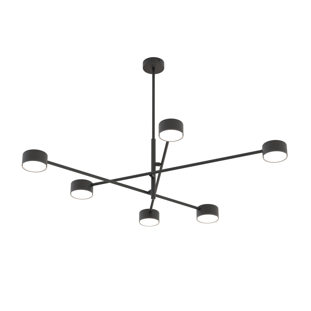 Nowoczesna lampa do salonu, 6 żarówek 1444/6 z serii NATSU 6 BL