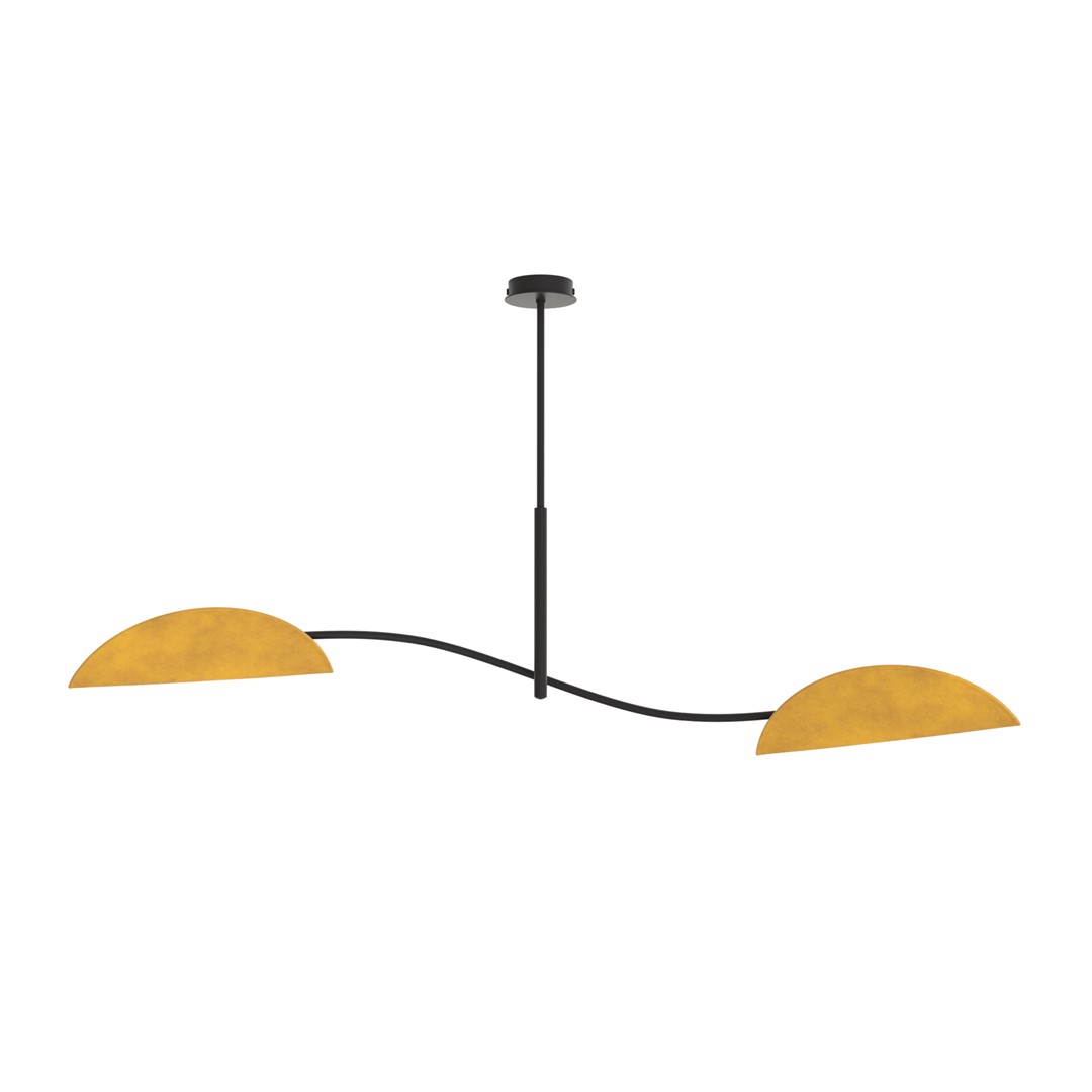 Lampa sufitowa, czarno-pomarańczowa 1460/2 z serii LOTUS 2 BL MUSTARD