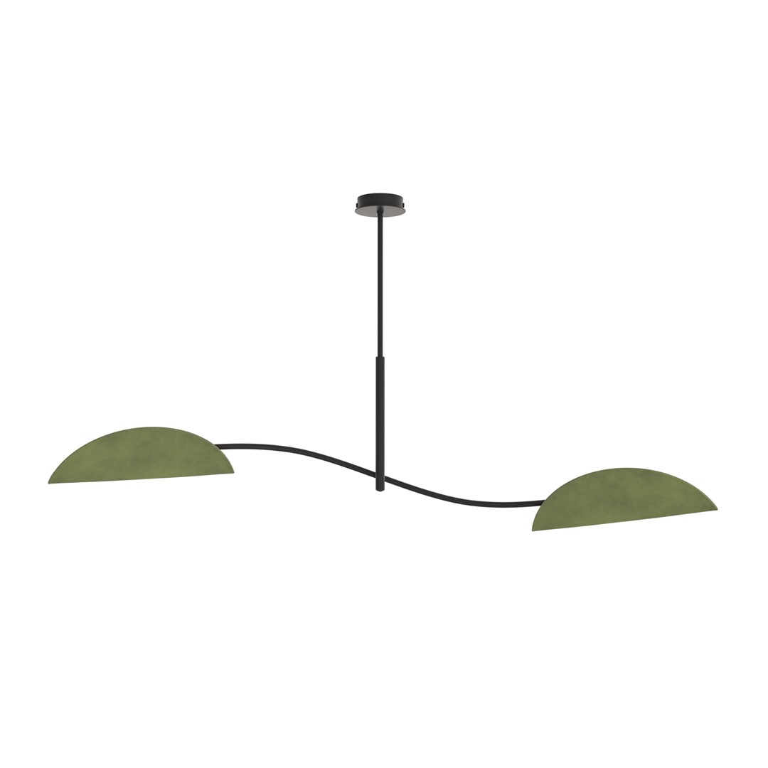 Lampa sufitowa, czarno-zielona, E14 1461/2 z serii LOTUS 2 BL GREEN