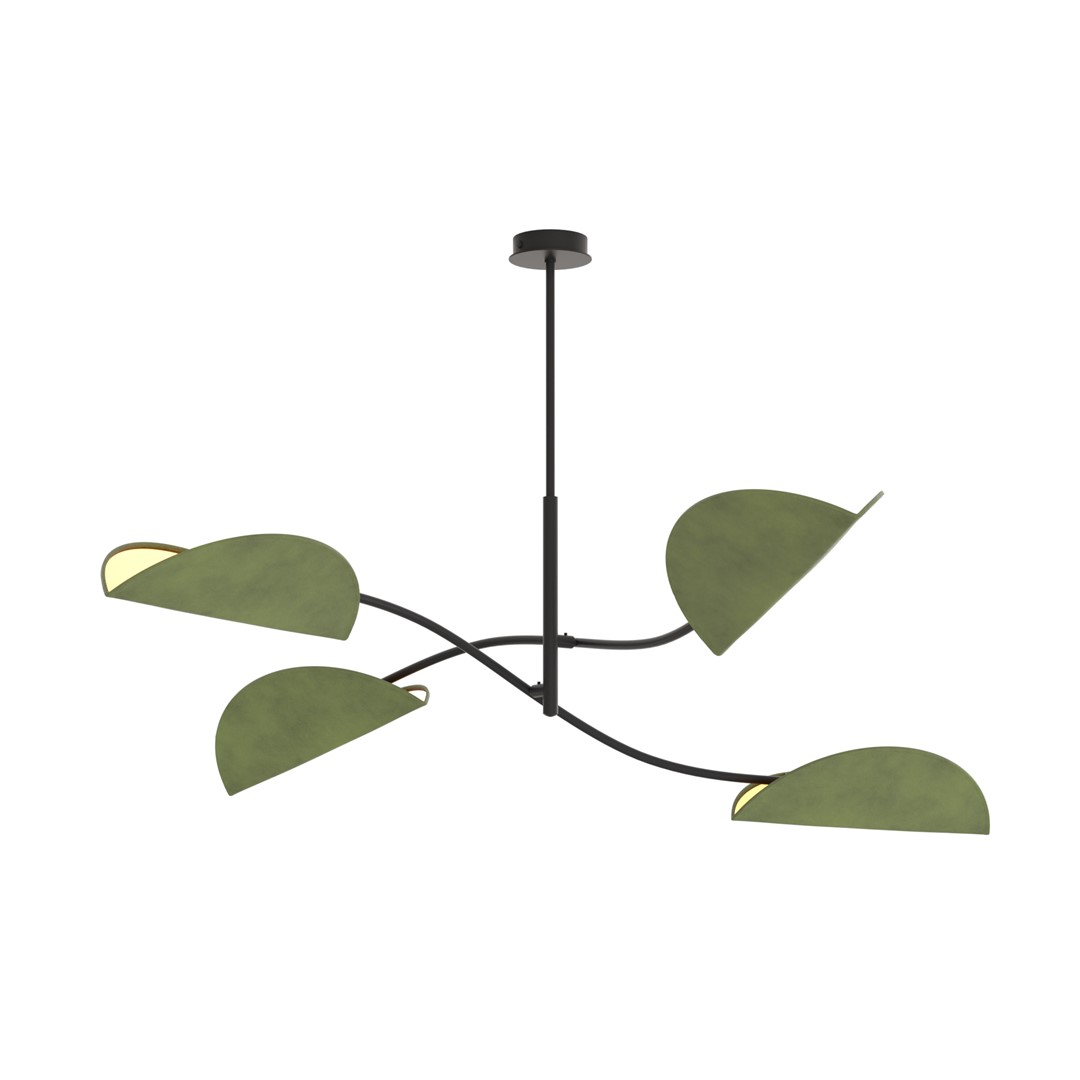 Czarno-zielona lampa sufitowa 1461/4 z serii LOTUS 4 BL GREEN