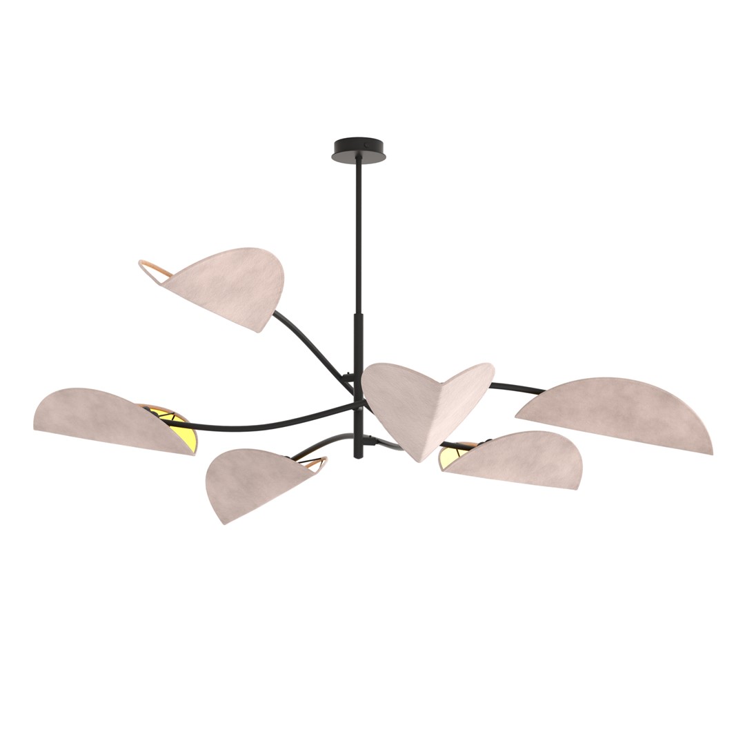 Niecodzienna lampa sufitowa, liście 1462/6 z serii LOTUS 6 BL GRAY